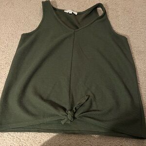 LOFT Dark Green Textured Knit Top